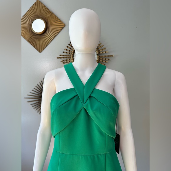 Vince Camuto - Green Sleeveless Halter Sheath Dress - Picture 4 of 10